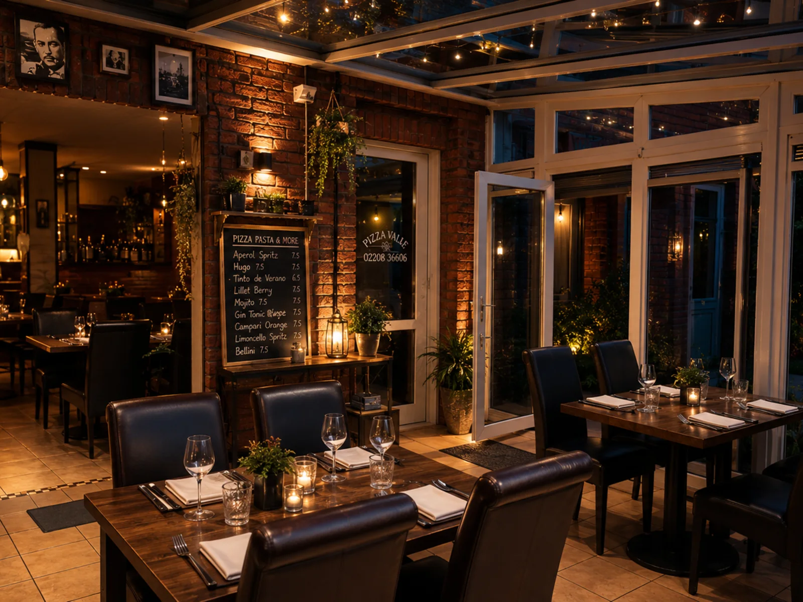 Cozy IL GUSTO restaurant interior with warm lighting